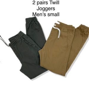 Bundle 2 Pair Twill Joggers  Men Small